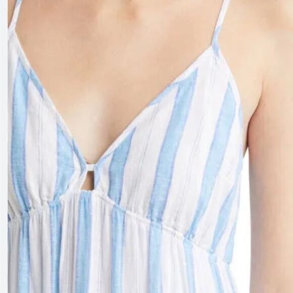 RAILS Avril Dress Size XXL Gibson Stripe Linen Blend 100% cotton Lining Midi New - Picture 4 of 16